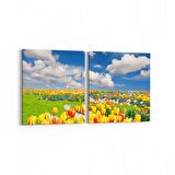 Olla 14519K2Y Doğa / Manzara Görseli Kare 2'li Yatay Kanvas Tablo (Ölçü: 105X50)