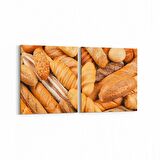 Olla 15050K2Y Gıda Görseli Kare 2'li Yatay Kanvas Tablo (Ölçü: 65X30)