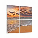 Olla 16020K4 Günbatımı Görseli Kare 4'lü Kanvas Tablo (Ölçü: 65X65)