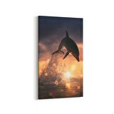 Olla 15969DD Günbatımı Görseli Dikey Dar Kanvas Tablo (Ölçü: 30X60)