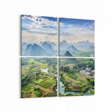 Olla 13901K4 Doğa / Manzara Görseli Kare 4'lü Kanvas Tablo (Ölçü: 145X145)