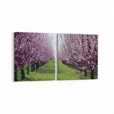 Olla 13453K2Y Doğa / Manzara Görseli Kare 2'li Yatay Kanvas Tablo (Ölçü: 145X70)