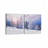 Olla 13758K2Y Doğa / Manzara Görseli Kare 2'li Yatay Kanvas Tablo (Ölçü: 85X40)