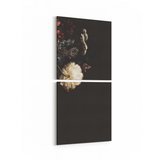 Olla 11777K2D Çiçek Görseli Kare 2'li Dikey Kanvas Tablo (Ölçü: 30X65)
