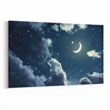 Olla 14714Y Gece Gökyüzü Görseli Yatay Kanvas Tablo (Ölçü: 90X60)