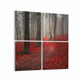 Olla 13355K4 Doğa / Manzara Görseli Kare 4'lü Kanvas Tablo (Ölçü: 145X145)