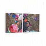 Olla 17768K2D Yağlı Boya Görseli Kare 2'li Dikey Kanvas Tablo (Ölçü: 30X65)