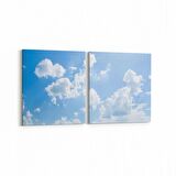 Olla 15497K2Y Gökyüzü Bulut Görseli Kare 2'li Yatay Kanvas Tablo (Ölçü: 105X50)