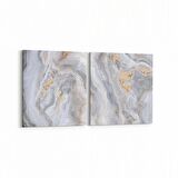 Olla 16649K2Y Mermer Desen Görsel Kare 2'li Yatay Kanvas Tablo (Ölçü: 145X70)