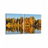 Olla 13200K2Y Doğa / Manzara Görseli Kare 2'li Yatay Kanvas Tablo (Ölçü: 65X30)