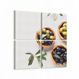 Olla 15266K4 Gıda Görseli Kare 4'lü Kanvas Tablo (Ölçü: 145X145)