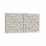 Olla 14960K2Y Geometrik Desen Görseli Kare 2'li Yatay Kanvas Tablo (Ölçü: 85X40)