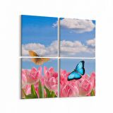 Olla 14423K4 Doğa / Manzara Görseli Kare 4'lü Kanvas Tablo (Ölçü: 145X145)