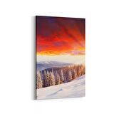 Olla 16082D Günbatımı Görseli Dikey Kanvas Tablo (Ölçü: 60X90)