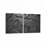 Olla 10041K2Y Abstract 3 Boyut Görsel Kare 2'li Yatay Kanvas Tablo (Ölçü: 125X60)