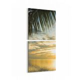 Olla 16047K2D Günbatımı Görseli Kare 2'li Dikey Kanvas Tablo (Ölçü: 30X65)