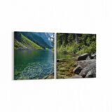 Olla 14081K2Y Doğa / Manzara Görseli Kare 2'li Yatay Kanvas Tablo (Ölçü: 145X70)