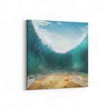 Olla 16419K Kumsal / Sahil Görseli Kare Kanvas Tablo (Ölçü: 100X100)