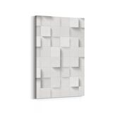 Olla 10461D Beyaz Kabartma Görseli Dikey Kanvas Tablo (Ölçü: 60X90)