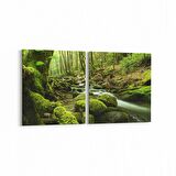 Olla 13638K2Y Doğa / Manzara Görseli Kare 2'li Yatay Kanvas Tablo (Ölçü: 125X60)