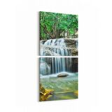 Olla 14601K2D Doğa / Manzara Görseli Kare 2'li Dikey Kanvas Tablo (Ölçü: 30X65)