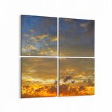 Olla 15919K4 Günbatımı Görseli Kare 4'lü Kanvas Tablo (Ölçü: 125X125)