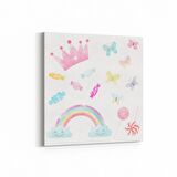 Olla 12721K Çocuk Odası Görseli Kare Kanvas Tablo (Ölçü: 25X25)