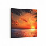 Olla 15965K Günbatımı Görseli Kare Kanvas Tablo (Ölçü: 25X25)