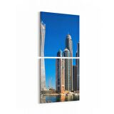 Olla 18259KD Yapı Görseli Kare 2'li Dikey Kanvas Tablo (Ölçü: 30X65)
