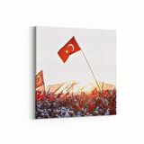 Olla 17568K Türk Bayrağı Görseli Kare Kanvas Tablo (Ölçü: 30X30)