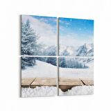 Olla 14077K4 Doğa / Manzara Görseli Kare 4'lü Kanvas Tablo (Ölçü: 65X65)