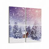 Olla 14496K4 Doğa / Manzara Görseli Kare 4'lü Kanvas Tablo (Ölçü: 65X65)