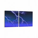 Olla 14772K2Y Gece Gökyüzü Görseli Kare 2'li Yatay Kanvas Tablo (Ölçü: 145X70)