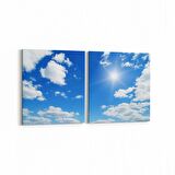 Olla 15551K2Y Gökyüzü Bulut Görseli Kare 2'li Yatay Kanvas Tablo (Ölçü: 65X30)