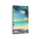 Olla 16444DD Kumsal / Sahil Görseli Dikey Dar Kanvas Tablo (Ölçü: 40X80)