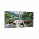 Olla 13877K2Y Doğa / Manzara Görseli Kare 2'li Yatay Kanvas Tablo (Ölçü: 65X30)