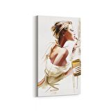 Olla 16308DD Kuaför / Berber Görseli Dikey Dar Kanvas Tablo (Ölçü: 40X80)