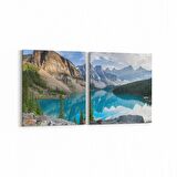 Olla 13727K2Y Doğa / Manzara Görseli Kare 2'li Yatay Kanvas Tablo (Ölçü: 65X30)