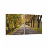 Olla 13579K2Y Doğa / Manzara Görseli Kare 2'li Yatay Kanvas Tablo (Ölçü: 65X30)