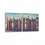 Olla 12730K2Y Çocuk Odası Görseli 2'li Yatay Kanvas Tablo (Ölçü: 85X40)