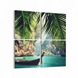 Olla 13723K4 Doğa / Manzara Görseli Kare 4'lü Kanvas Tablo (Ölçü: 65X65)