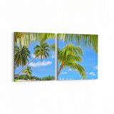 Olla 16501K2Y Kumsal / Sahil Görseli Kare 2'li Yatay Kanvas Tablo (Ölçü: 145X70)