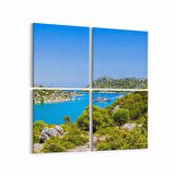 Olla 14455K4 Doğa / Manzara Görseli Kare 4'lü Kanvas Tablo (Ölçü: 145X145)