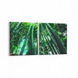 Olla 13313K2Y Doğa / Manzara Görseli Kare 2'li Yatay Kanvas Tablo (Ölçü: 85X40)