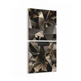 Olla 10100K2D Abstract Görsel Kare 2'li Dikey Kanvas Tablo (Ölçü: 30X65)