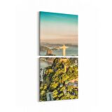 Olla 18608KD Yapı Görseli Kare 2'li Dikey Kanvas Tablo (Ölçü: 30X65)