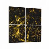 Olla 16654K4 Mermer Desen Görsel Kare 4'lü Kanvas Tablo (Ölçü: 65X65)