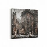 Olla 19016K Yapı Görseli Kare Kanvas Tablo (Ölçü: 100X100)