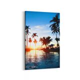 Olla 15935D Günbatımı Görseli Dikey Kanvas Tablo (Ölçü: 100X150)