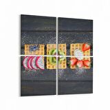 Olla 14971K4 Gıda Görseli Kare 4'lü Kanvas Tablo (Ölçü: 145X145)